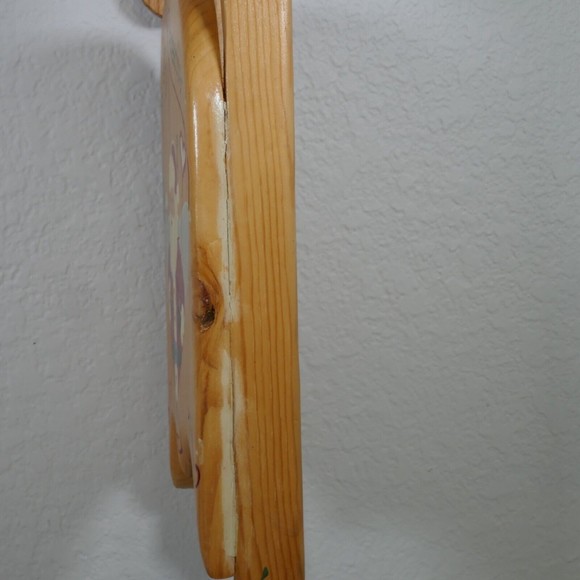 Santa Hand Painted Wooden Sled 18" Season Greetings Signed 1995 Mexico Vintage - Picture 11 of 15